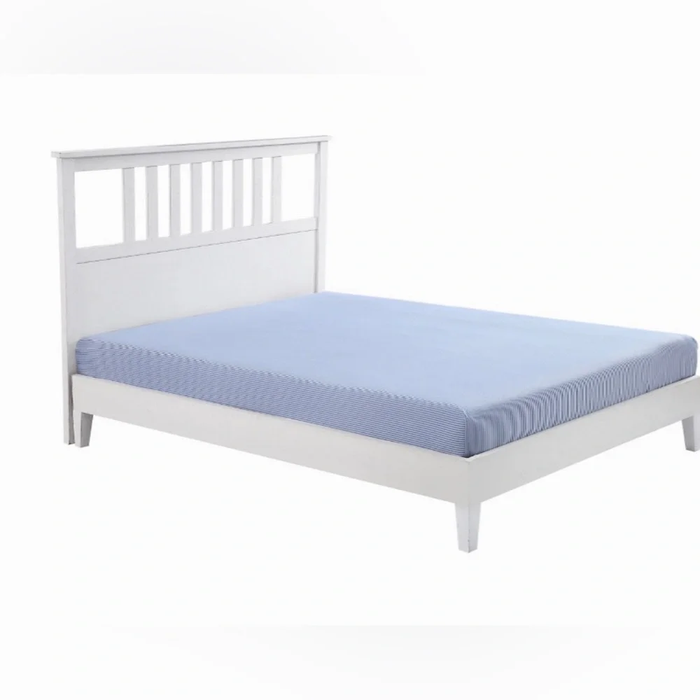 Poppy & Fritz Oxford Stripe Fitted Sheet Blue White College Dorm Twin XL NIP